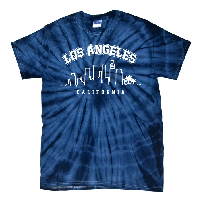 Los Angeles California City Skyline Retro Tie-Dye T-Shirt