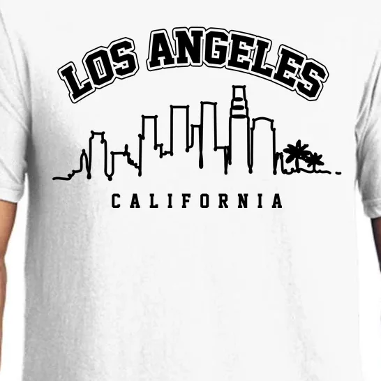 Los Angeles California City Skyline Retro Pajama Set