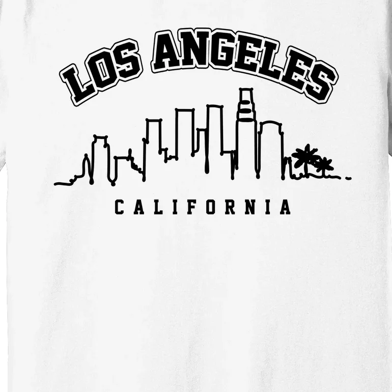 Los Angeles California City Skyline Retro Premium T-Shirt