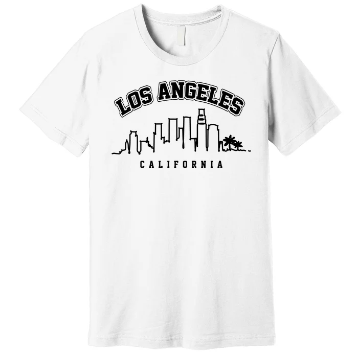 Los Angeles California City Skyline Retro Premium T-Shirt