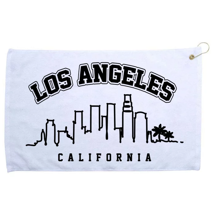 Los Angeles California City Skyline Retro Grommeted Golf Towel