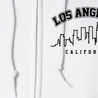 Los Angeles California City Skyline Retro Full Zip Hoodie