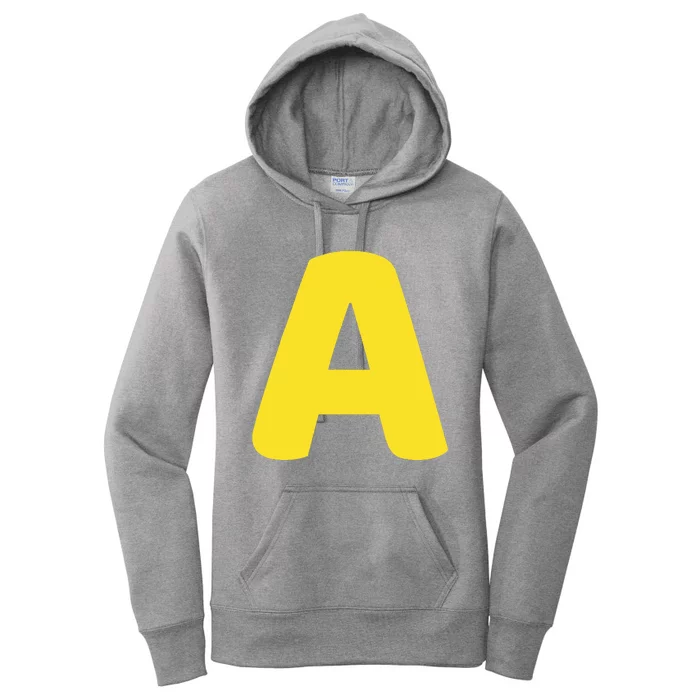 Letter A Christmas Thanksgiving Matching Halloween Costume Women's Pullover Hoodie