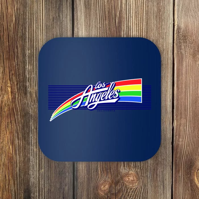 Los Angeles California Rainbow Logo Coaster