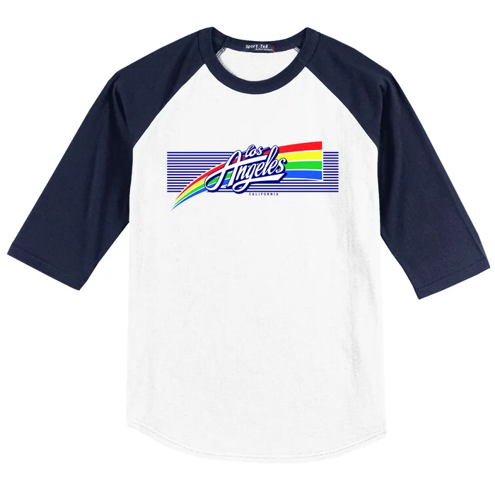 Los Angeles California Rainbow Logo Baseball Sleeve Shirt