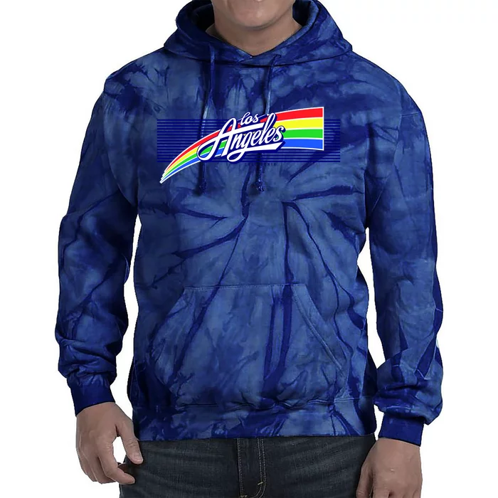 Los Angeles California Rainbow Logo Tie Dye Hoodie