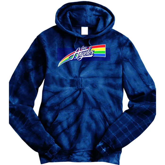 Los Angeles California Rainbow Logo Tie Dye Hoodie