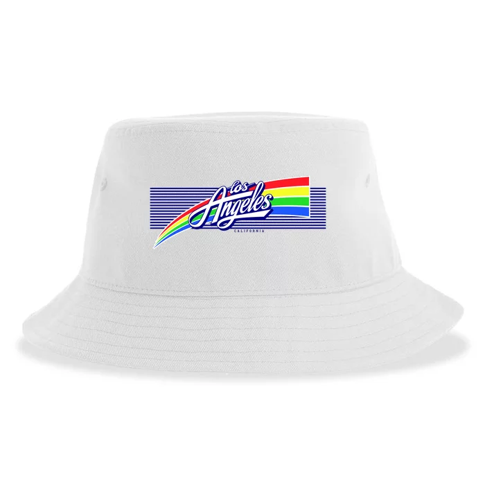 Los Angeles California Rainbow Logo Sustainable Bucket Hat