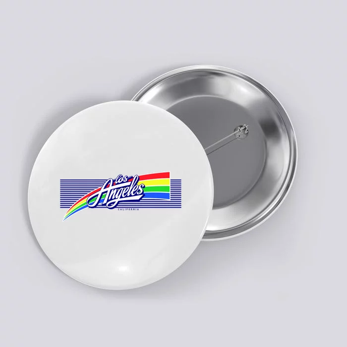 Los Angeles California Rainbow Logo Button