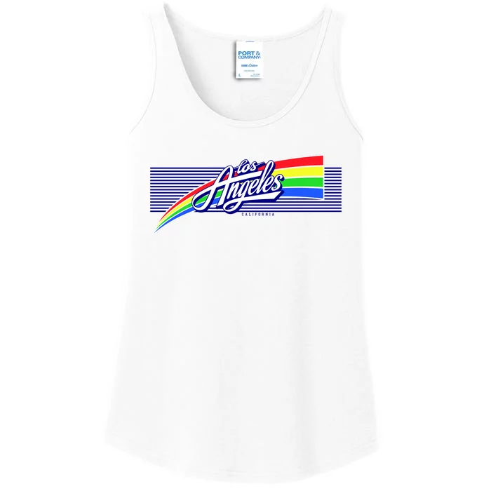 Los Angeles California Rainbow Logo Ladies Essential Tank