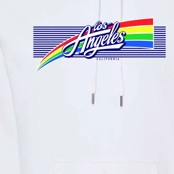 Los Angeles California Rainbow Logo Premium Hoodie