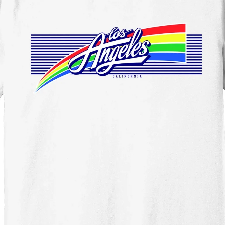 Los Angeles California Rainbow Logo Premium T-Shirt