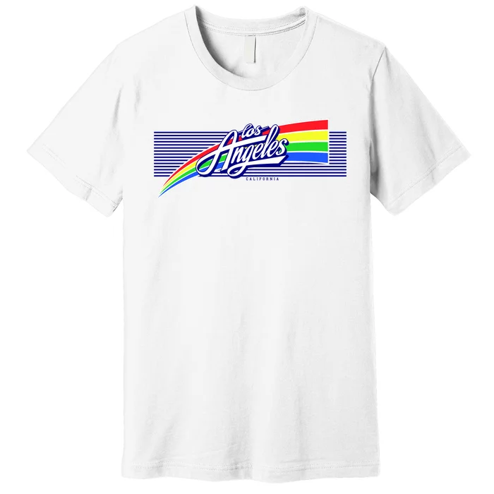 Los Angeles California Rainbow Logo Premium T-Shirt