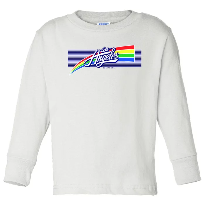 Los Angeles California Rainbow Logo Toddler Long Sleeve Shirt