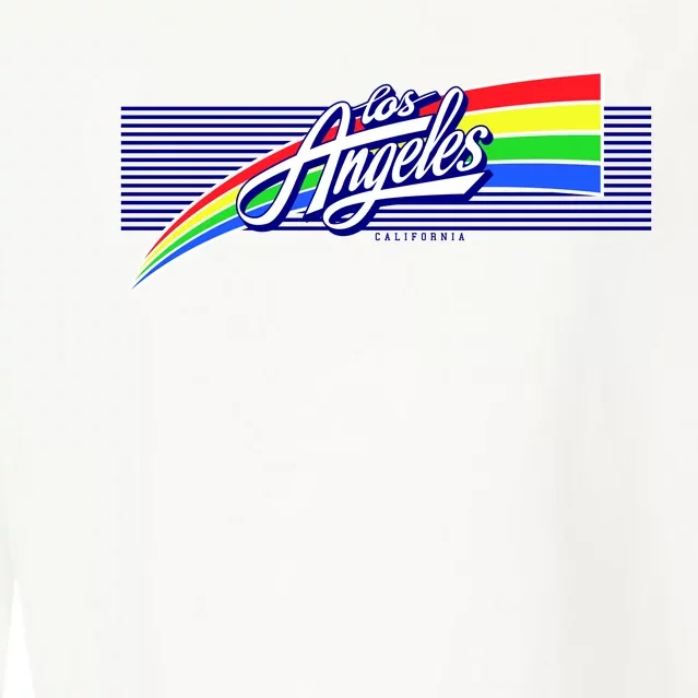 Los Angeles California Rainbow Logo Cropped Pullover Crew