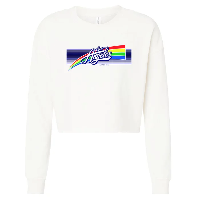 Los Angeles California Rainbow Logo Cropped Pullover Crew