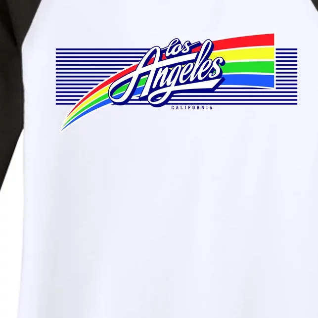 Los Angeles California Rainbow Logo Women's Tri-Blend 3/4-Sleeve Raglan Shirt