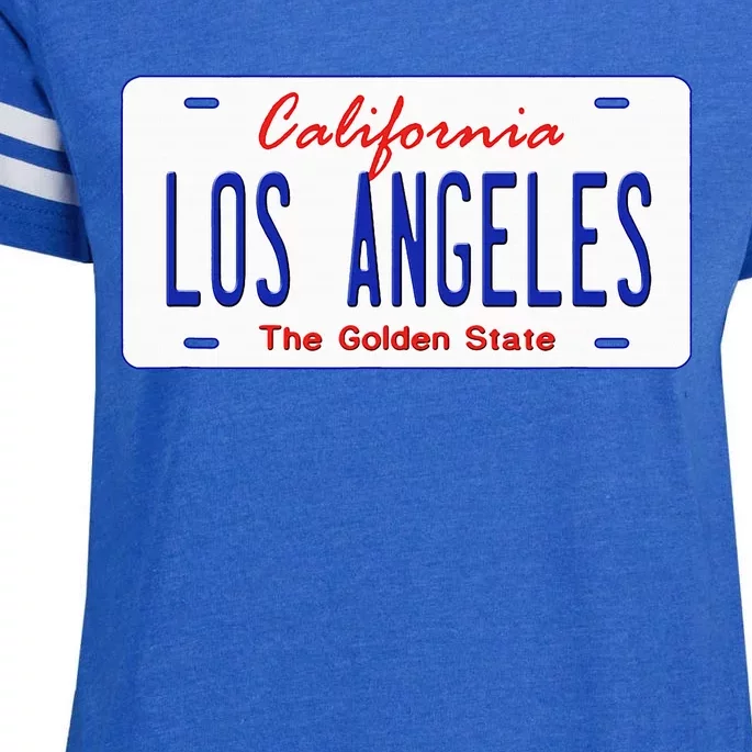 Los Angeles California License Plate Enza Ladies Jersey Football T-Shirt