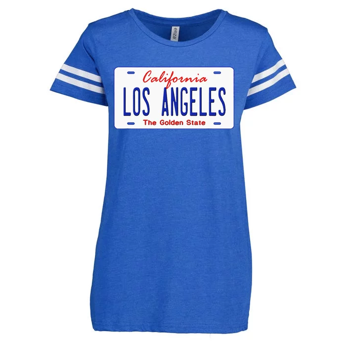 Los Angeles California License Plate Enza Ladies Jersey Football T-Shirt