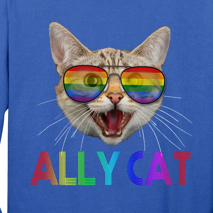 Lgbtq Ally Cat Gay Pride Rainbow Flag Cat Kitten Lover Great Gift Long Sleeve Shirt