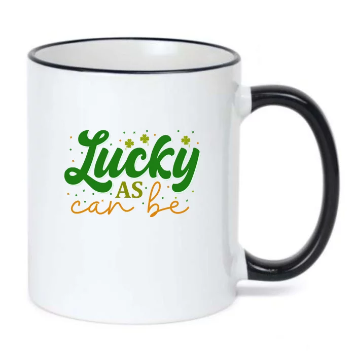 Lucky As Can Be Retro St Patrick Day Black Color Changing Mug