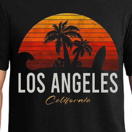 Los Angeles California Retro Surfer Vintage Beach Pajama Set