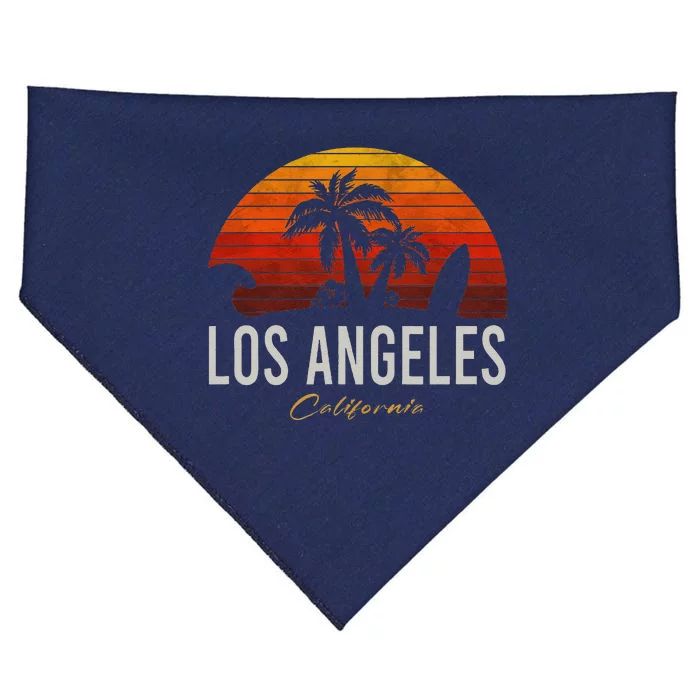 Los Angeles California Retro Surfer Vintage Beach USA-Made Doggie Bandana