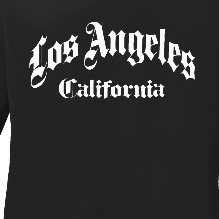 Los Angeles California Old School Design Classic Ladies Long Sleeve Shirt