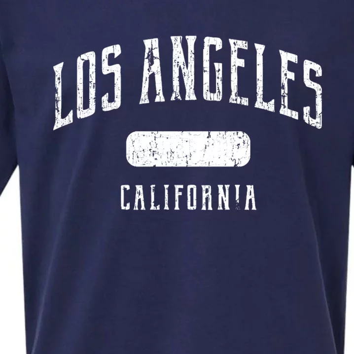 Los Angeles California Distressed Sports Design Sueded Cloud Jersey T-Shirt