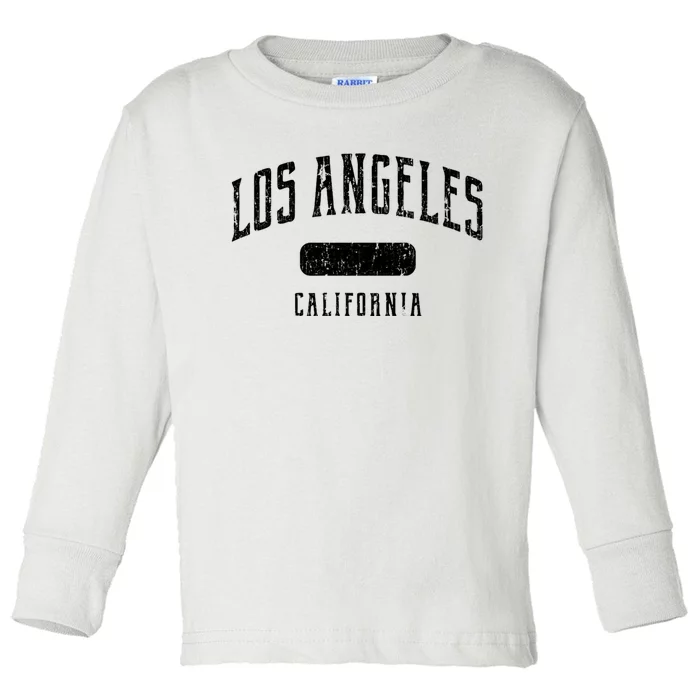 Los Angeles California Distressed Sports Design Toddler Long Sleeve Shirt