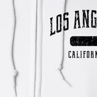 Los Angeles California Distressed Sports Design Full Zip Hoodie