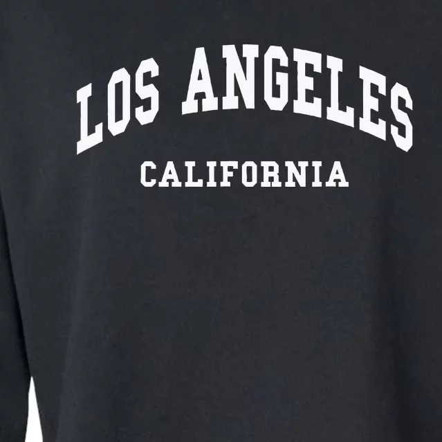 Los Angeles California La Ca Throwback Design Cropped Pullover Crew