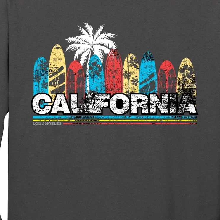 Los Angeles California Surfboard Theme Long Sleeve Shirt