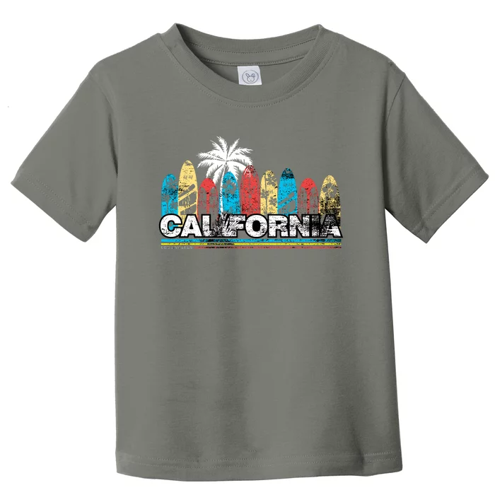 Los Angeles California Surfboard Theme Toddler T-Shirt