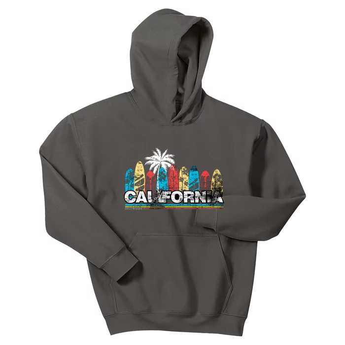 Los Angeles California Surfboard Theme Kids Hoodie