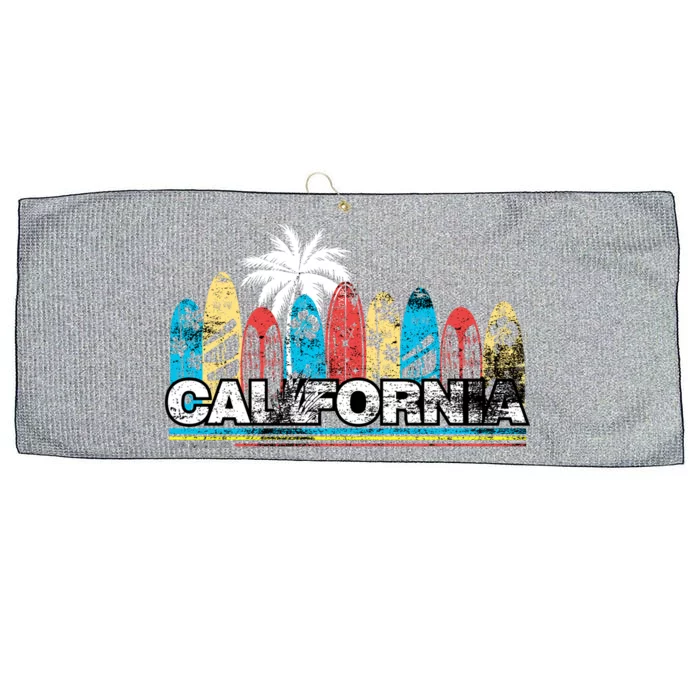 Los Angeles California Surfboard Theme Large Microfiber Waffle Golf Towel