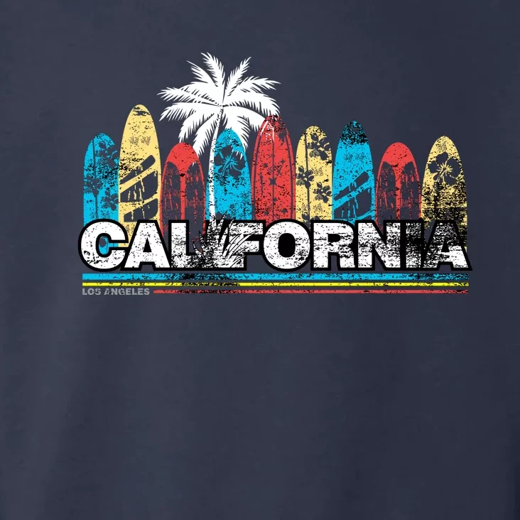 Los Angeles California Surfboard Theme Toddler Hoodie