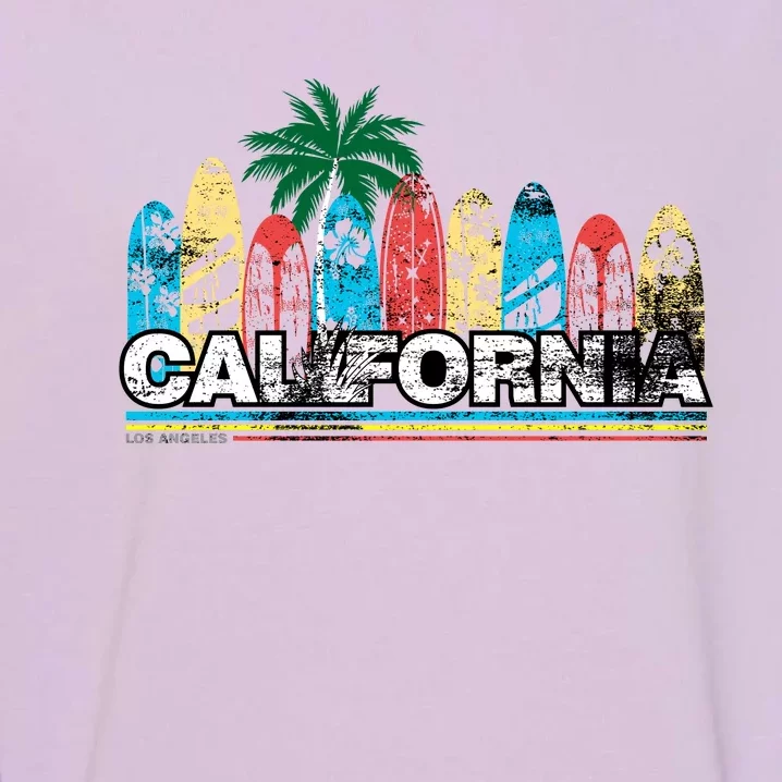 Los Angeles California Surfboard Theme Garment-Dyed Sweatshirt