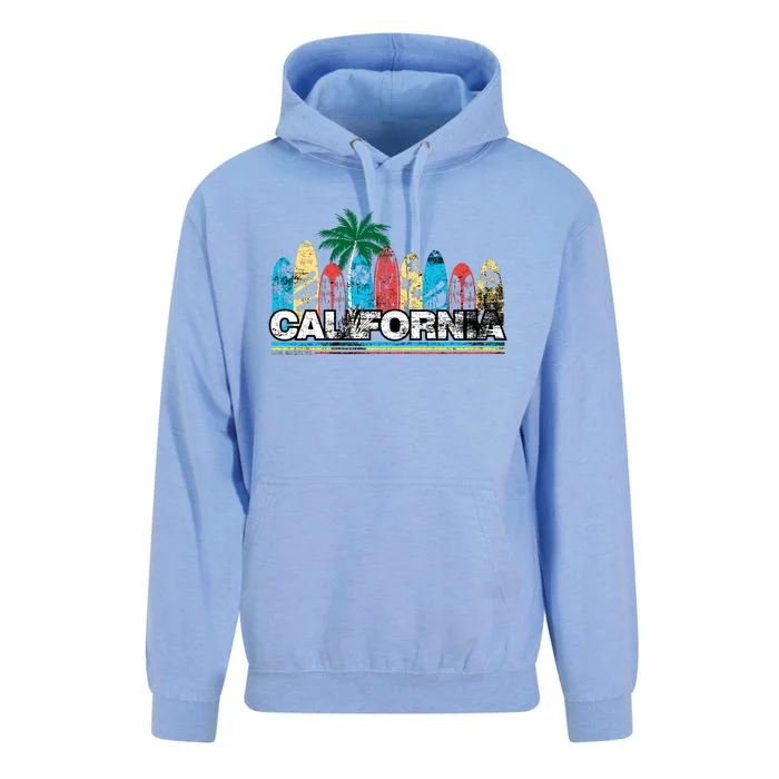 Los Angeles California Surfboard Theme Unisex Surf Hoodie