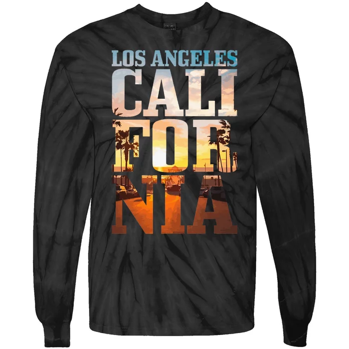 Los Angeles California Retro La Vintage Tie-Dye Long Sleeve Shirt