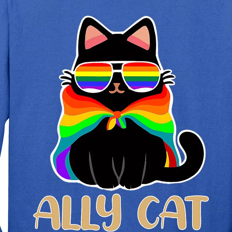 Lgbt Ally Cat Be Kind Gay Rainbow Funny Lgbtq Gift Idea Cute Gift Long Sleeve Shirt