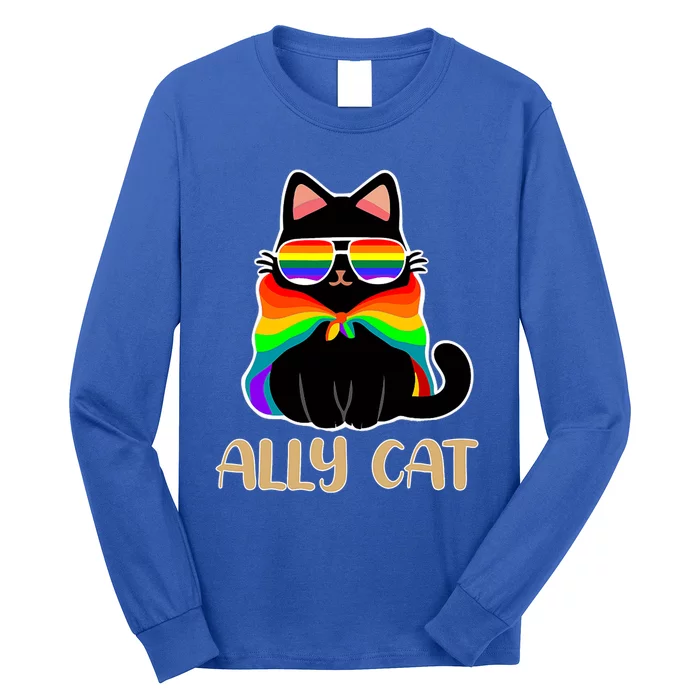 Lgbt Ally Cat Be Kind Gay Rainbow Funny Lgbtq Gift Idea Cute Gift Long Sleeve Shirt