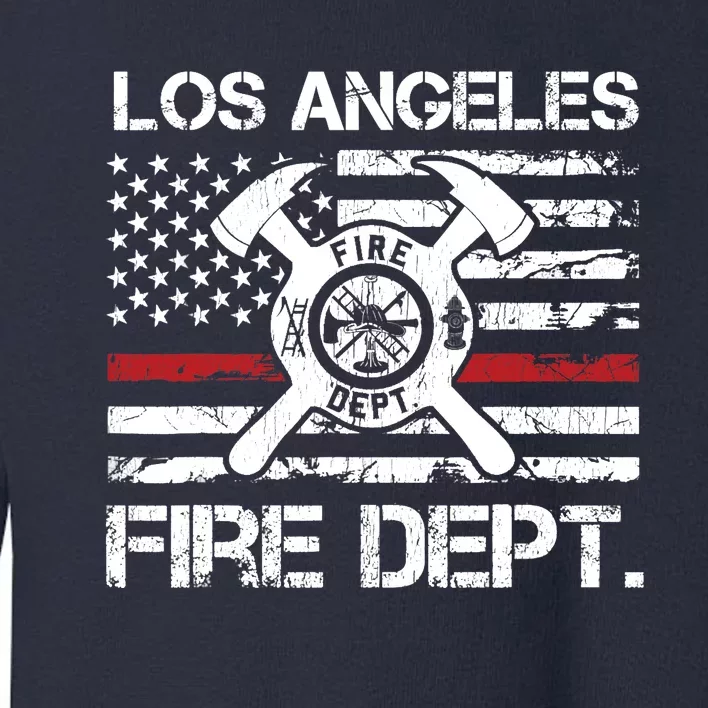 Los Angeles California Fire Department Thin Red Line Fireman Toddler Sweatshirt