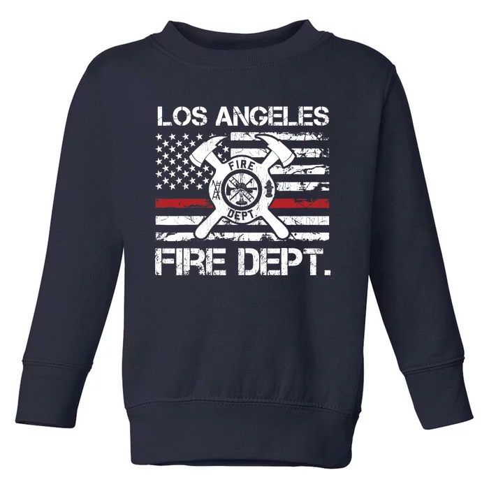 Los Angeles California Fire Department Thin Red Line Fireman Toddler Sweatshirt