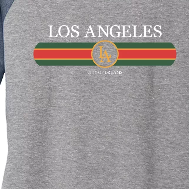 Los Angeles City Of Dreams Women's Tri-Blend 3/4-Sleeve Raglan Shirt