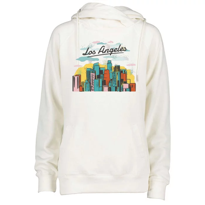 Los Angeles City View Womens Funnel Neck Pullover Hood