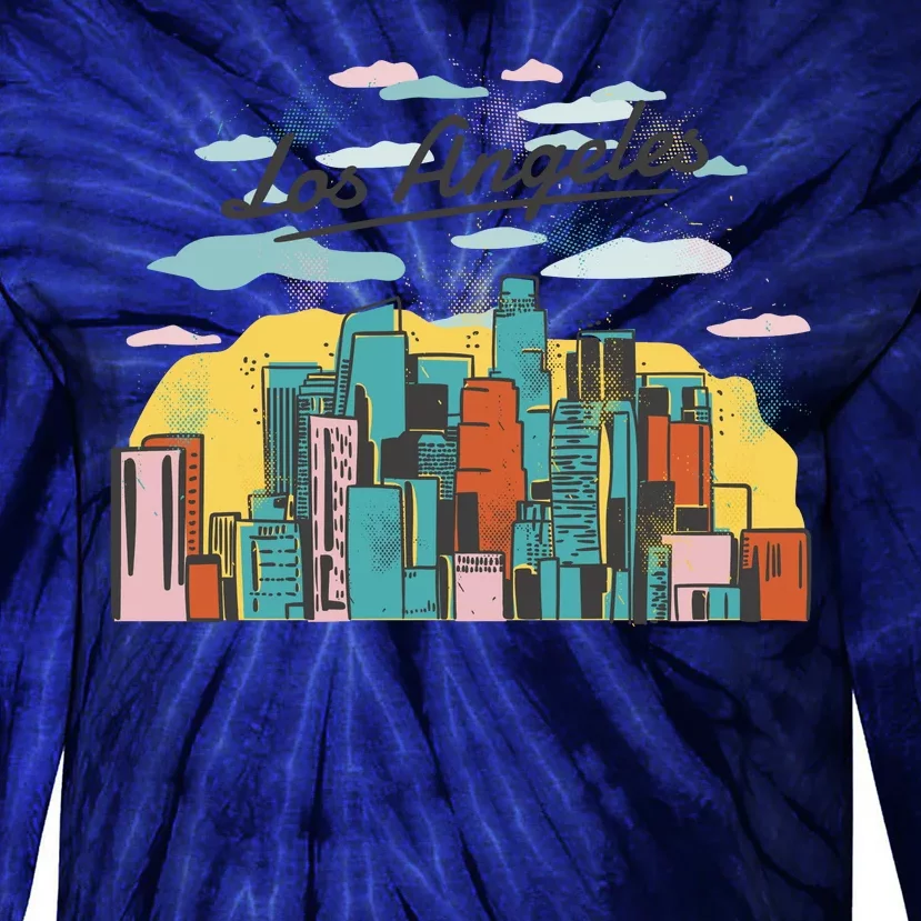 Los Angeles City View Tie-Dye Long Sleeve Shirt