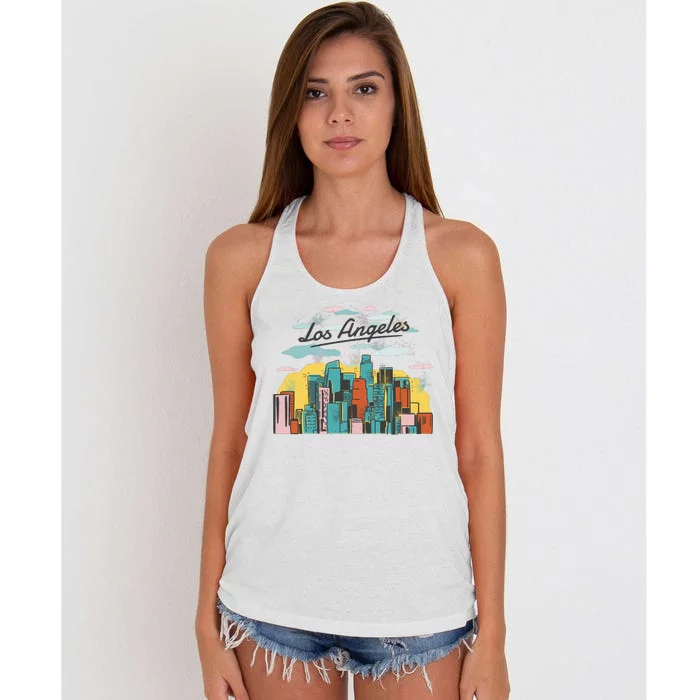 Los Angeles City View Women's Knotted Racerback Tank