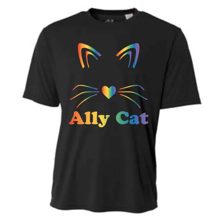 Lgbtq + Ally Cat Lgbtq Ally Cat Pride Gift Cooling Performance Crew T-Shirt