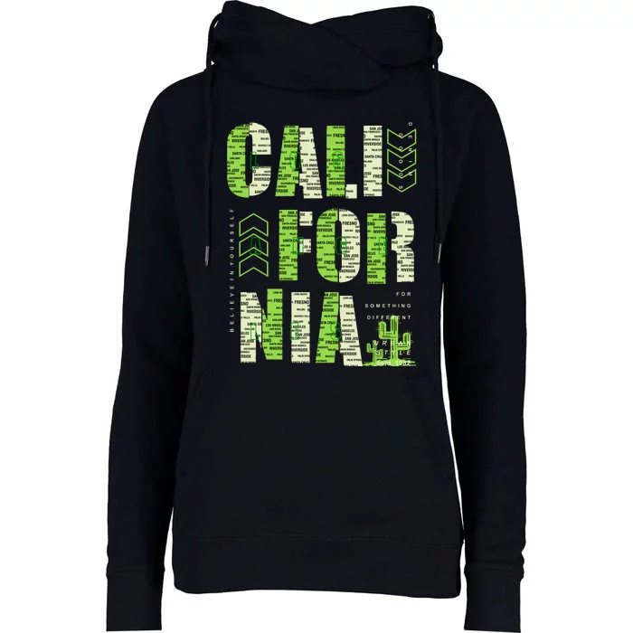 Los Angeles California Lettering Urban Womens Funnel Neck Pullover Hood